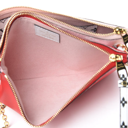 Louis Vuitton Monogram Giant Double Zip Pochette Rouge 6 of 12