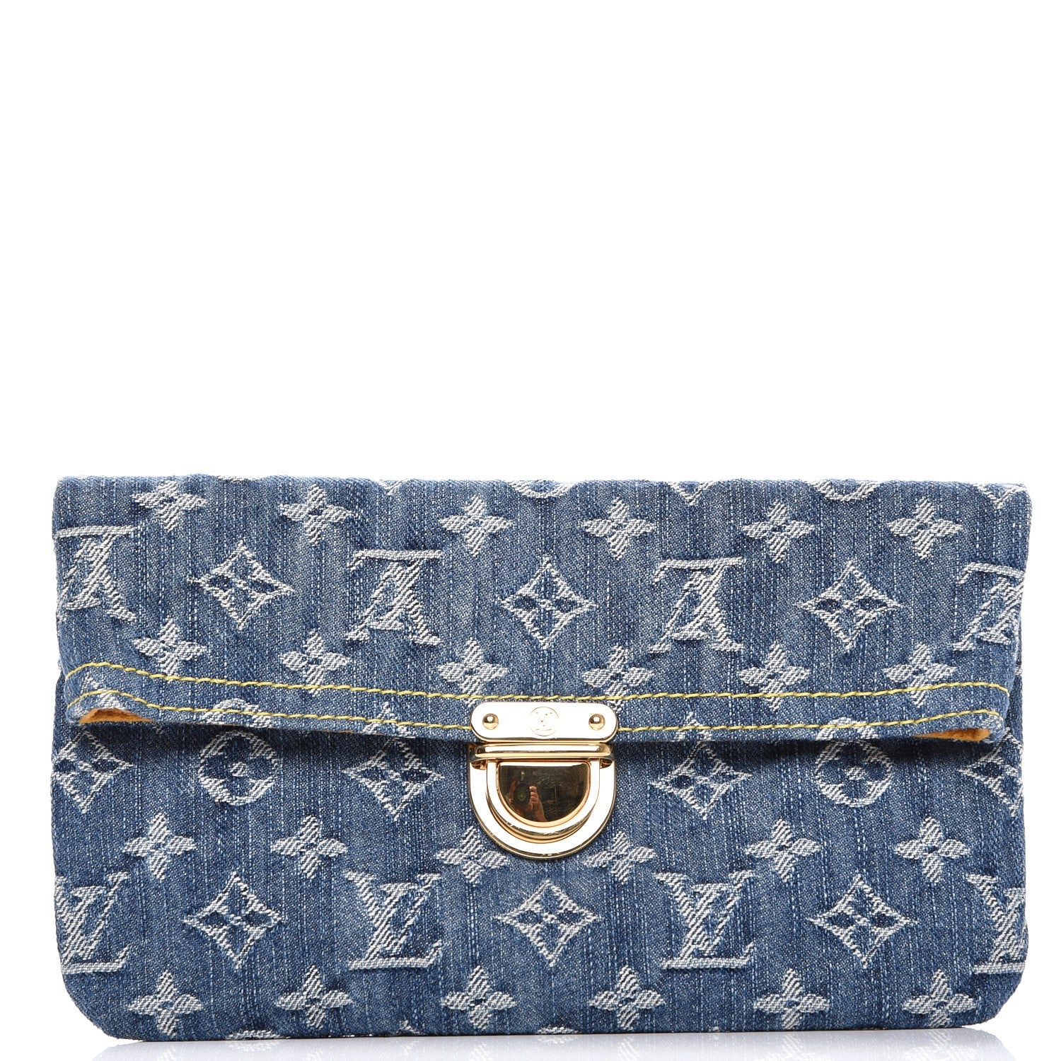 Louis Vuitton Monogram Denim Pochette Plat Clutch Blue 1 of 6