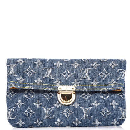 Louis Vuitton Monogram Denim Pochette Plat Clutch Blue 1 of 6