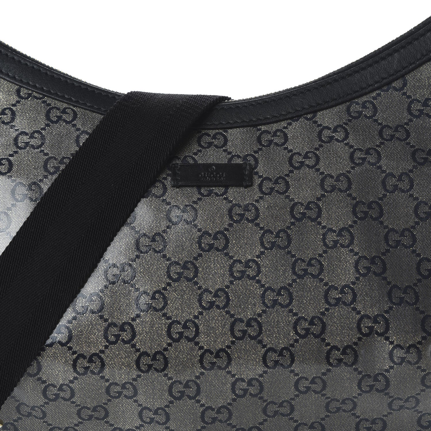 Gucci Crystal Monogram Medium Half Moon Hobo Black 10 of 10