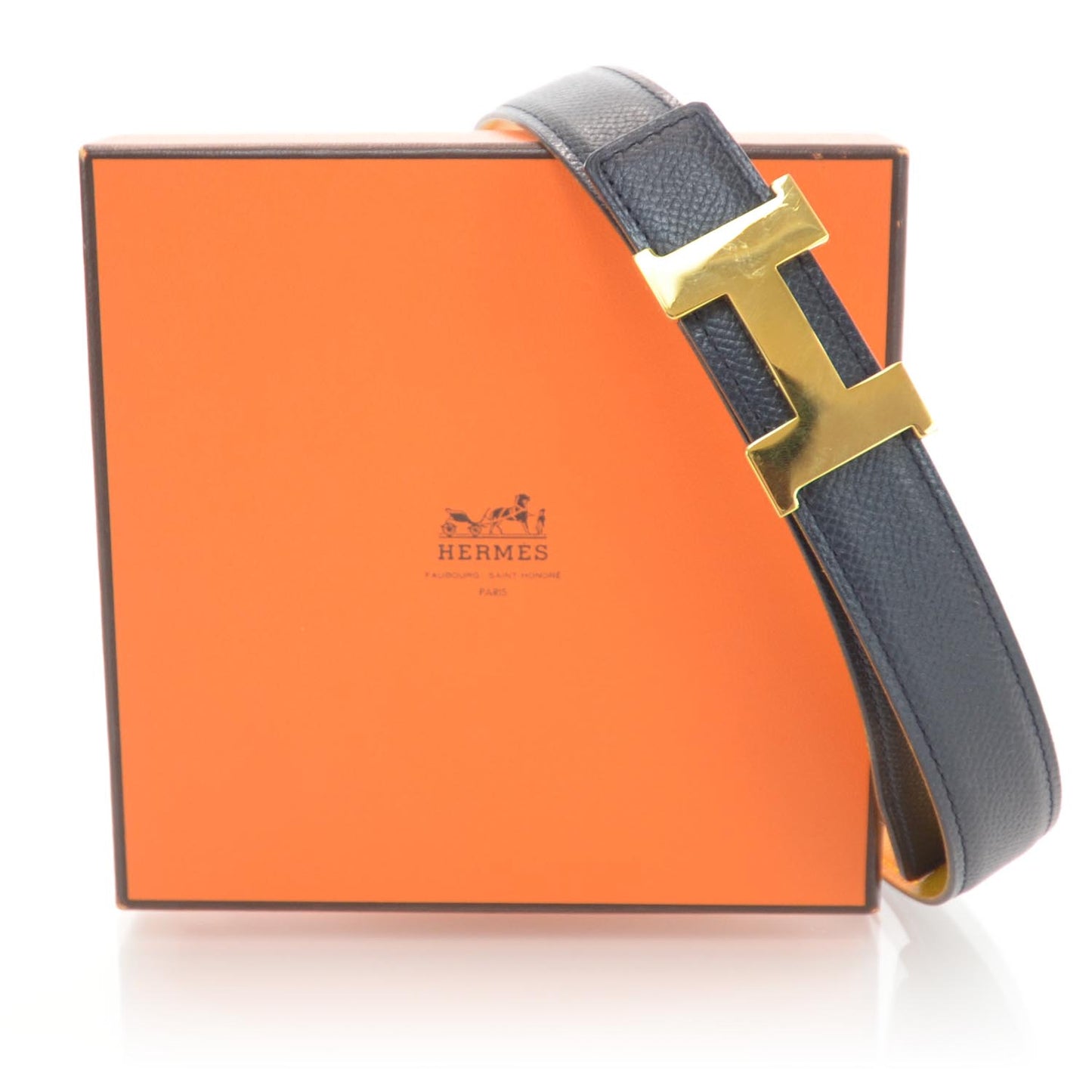 Courchevel Reversible H Belt 70 Black and Jaune