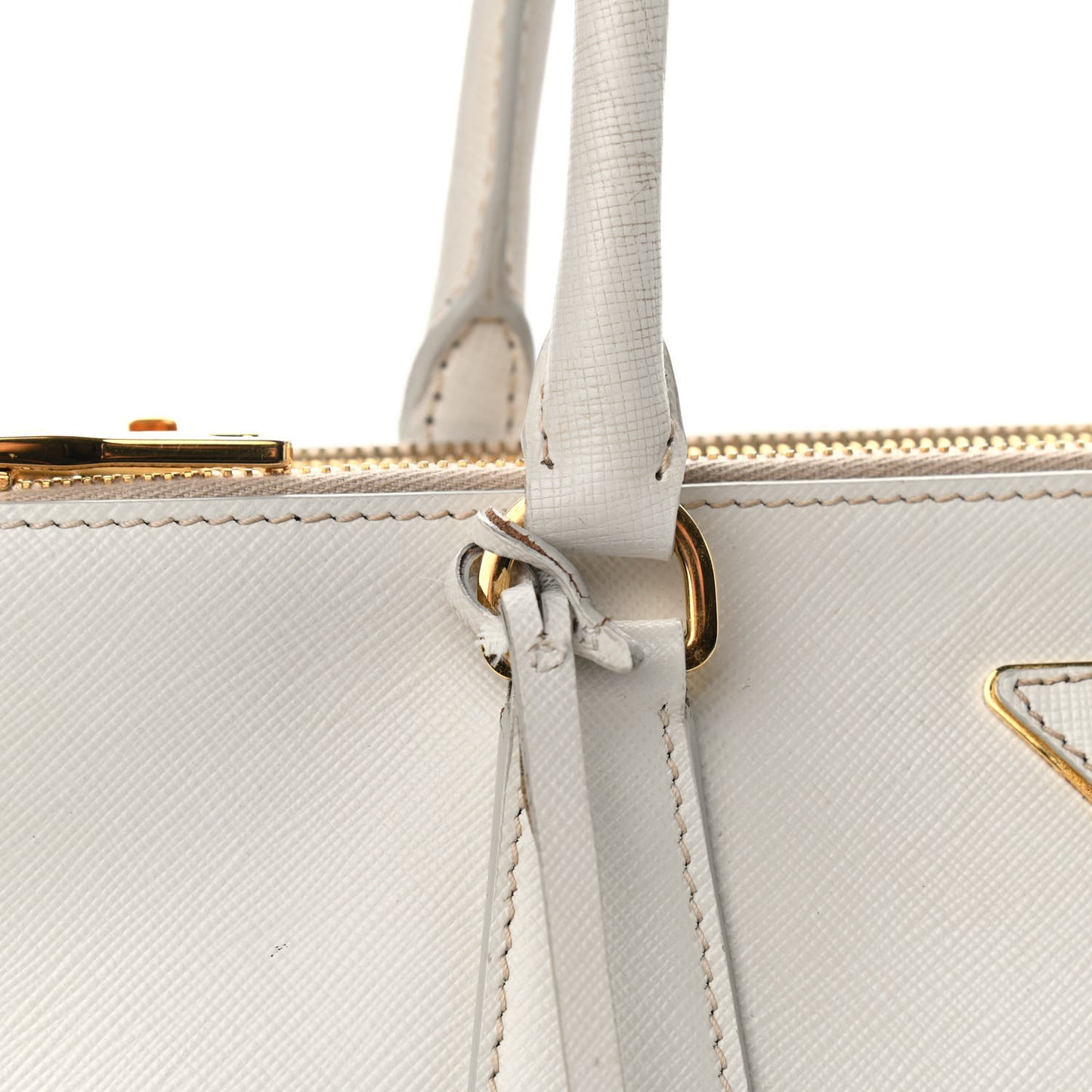 Saffiano Lux Galleria Front Pocket Tote Talco Platino