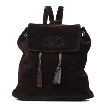 Chanel Suede CC Drawstring Backpack Brown 1 of 4