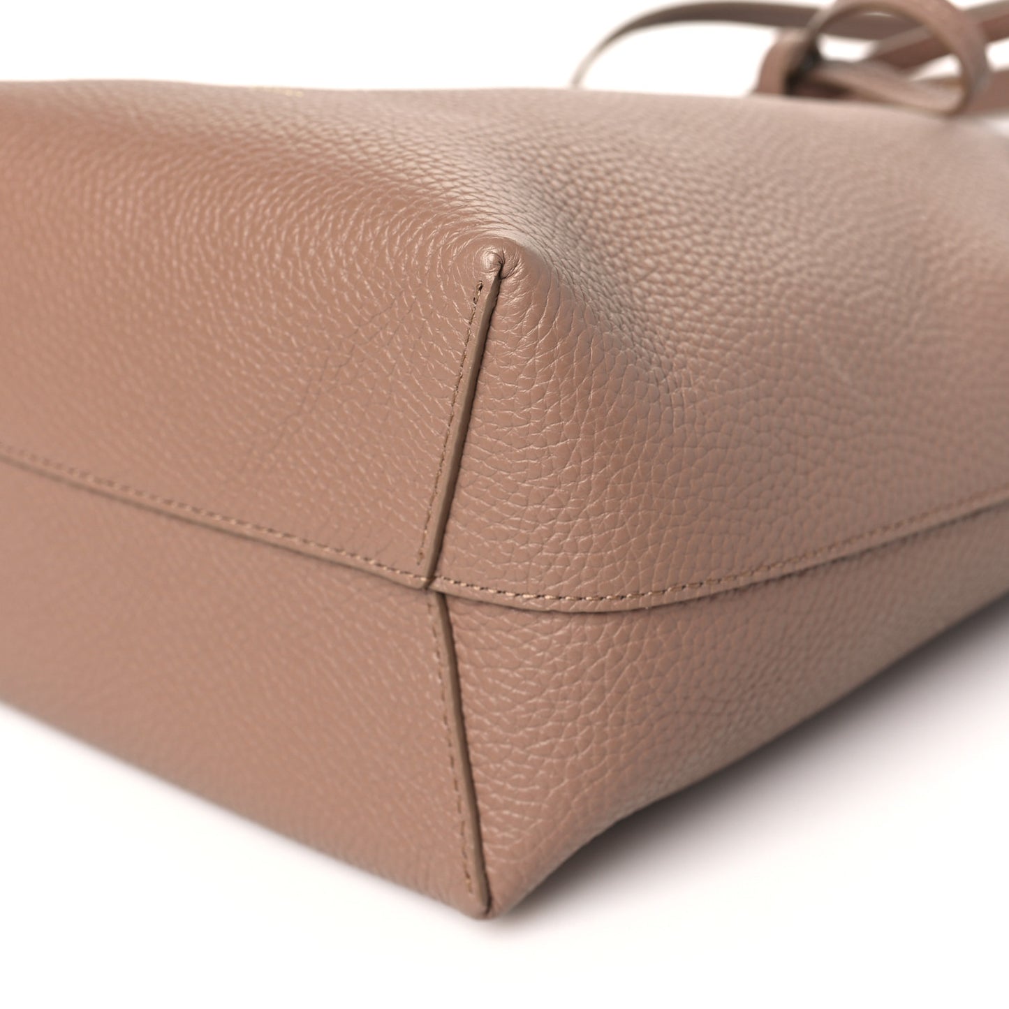 Pebbled Calfskin Soft Mini Bucket Bag Biscotto