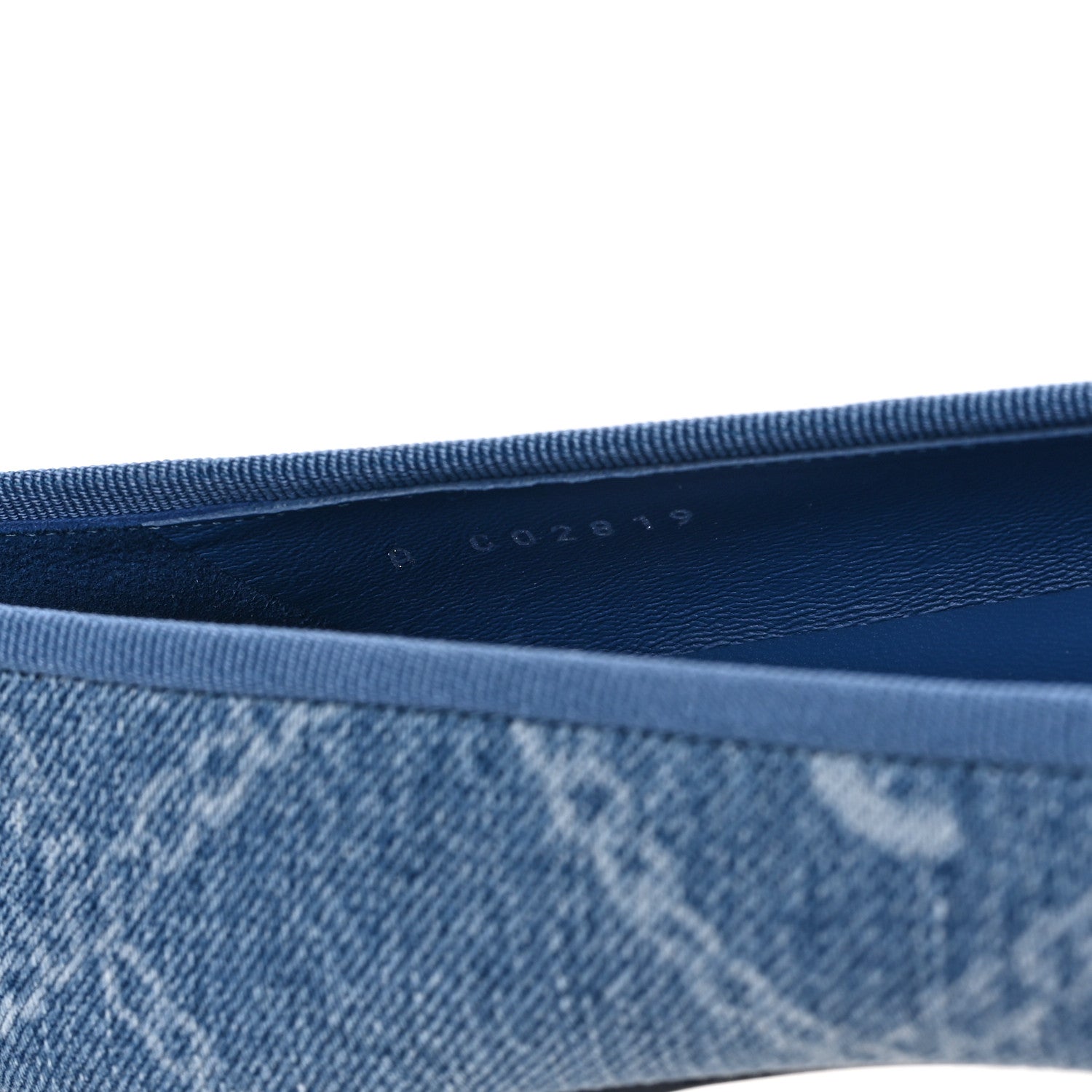 Chanel Denim Printed Cap Toe Ballerina Flats 36.5 Blue 8 of 9