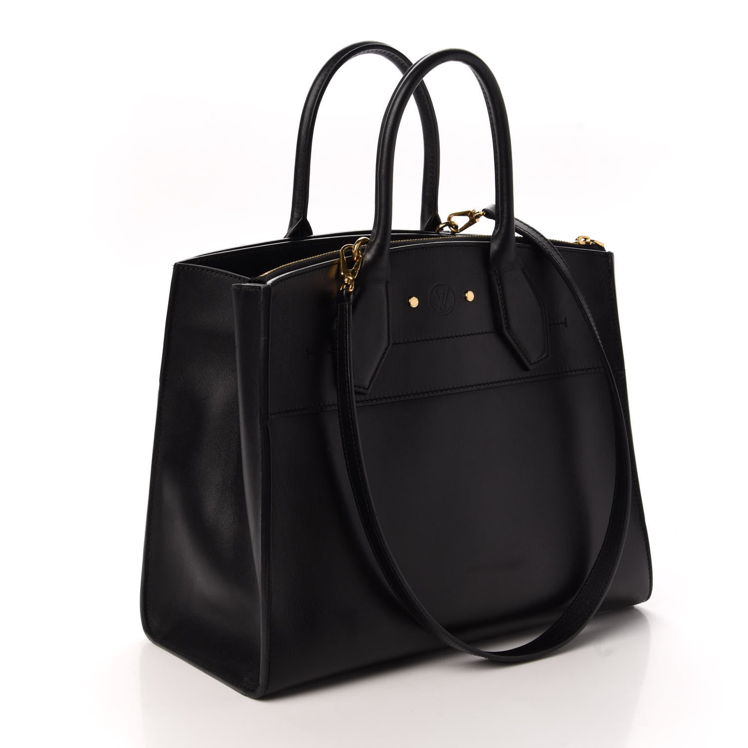 Louis Vuitton Calfskin City Steamer MM Black 3 of 9