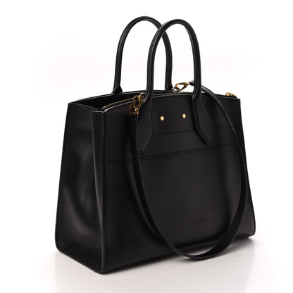 Louis Vuitton Calfskin City Steamer MM Black 3 of 9