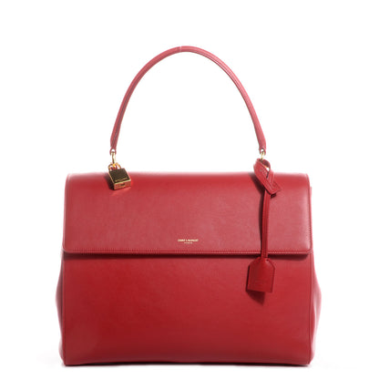 Saint Laurent Leather Medium Moujik Top Handle Bag Lipstick Red 1 of 8
