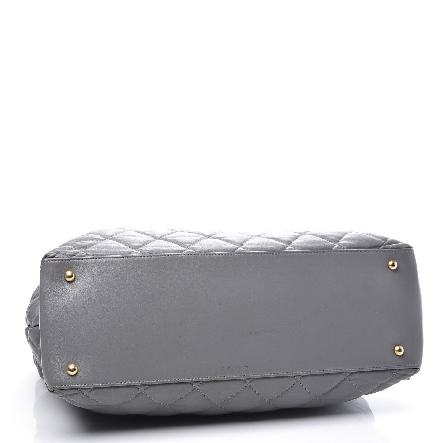 Calfskin Quilted Large Soft Elegance Tote Grey