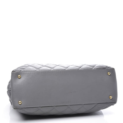 Chanel Calfskin Quilted Large Soft Elegance Tote Grey 3 of 14