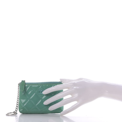 Chanel Patent Quilted Key Holder Case Green 2 of 10