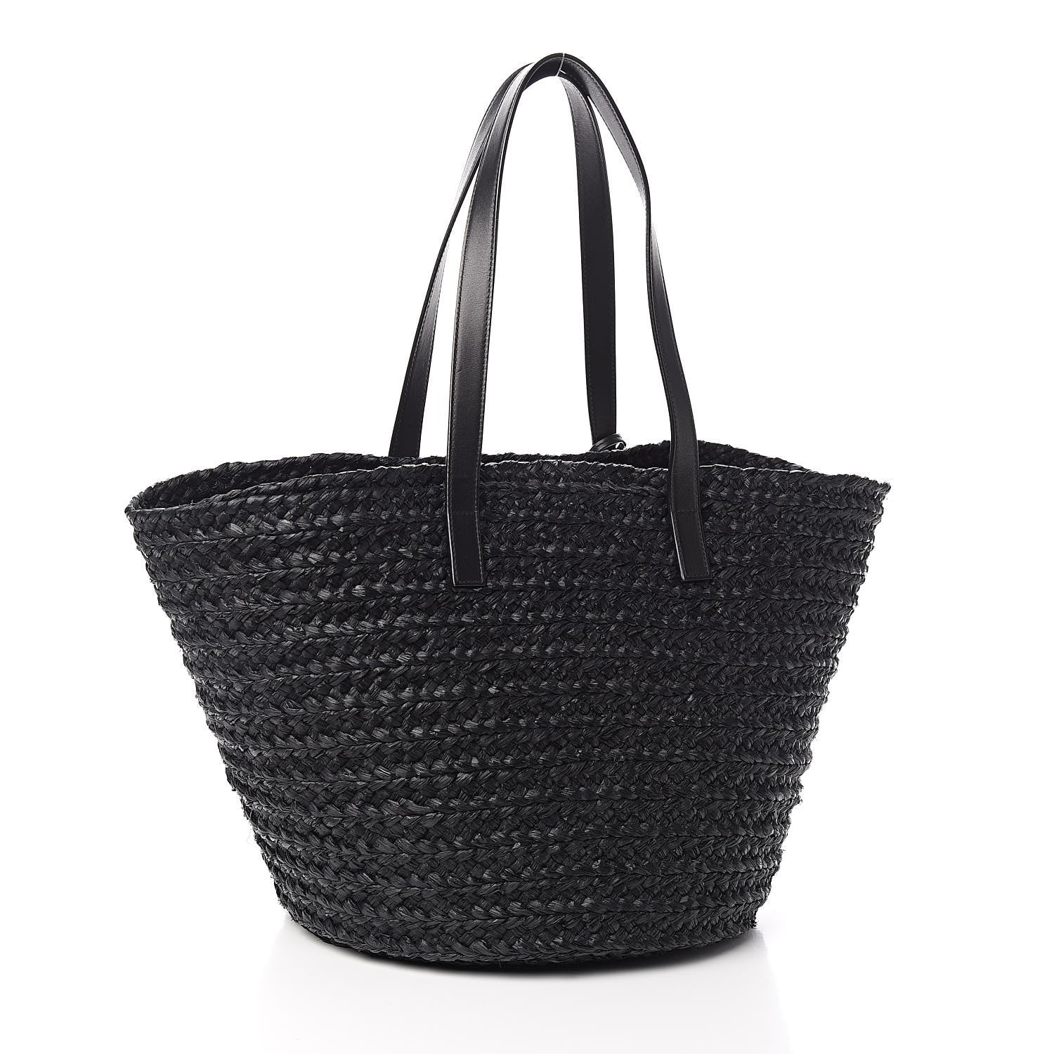 Saint Laurent Raffia Medium Panier Bag Black 3 of 9