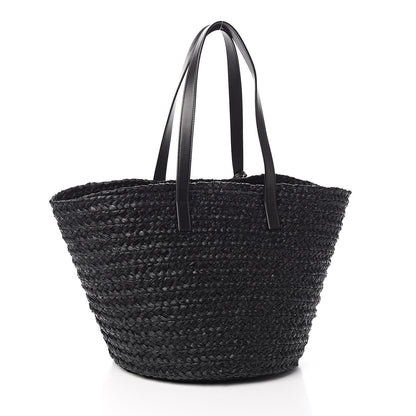 Saint Laurent Raffia Medium Panier Bag Black 3 of 9