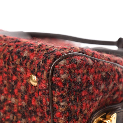 Prada Tessuto Tweed Vitello Bowling Bag Lacca Knicker 16 of 17