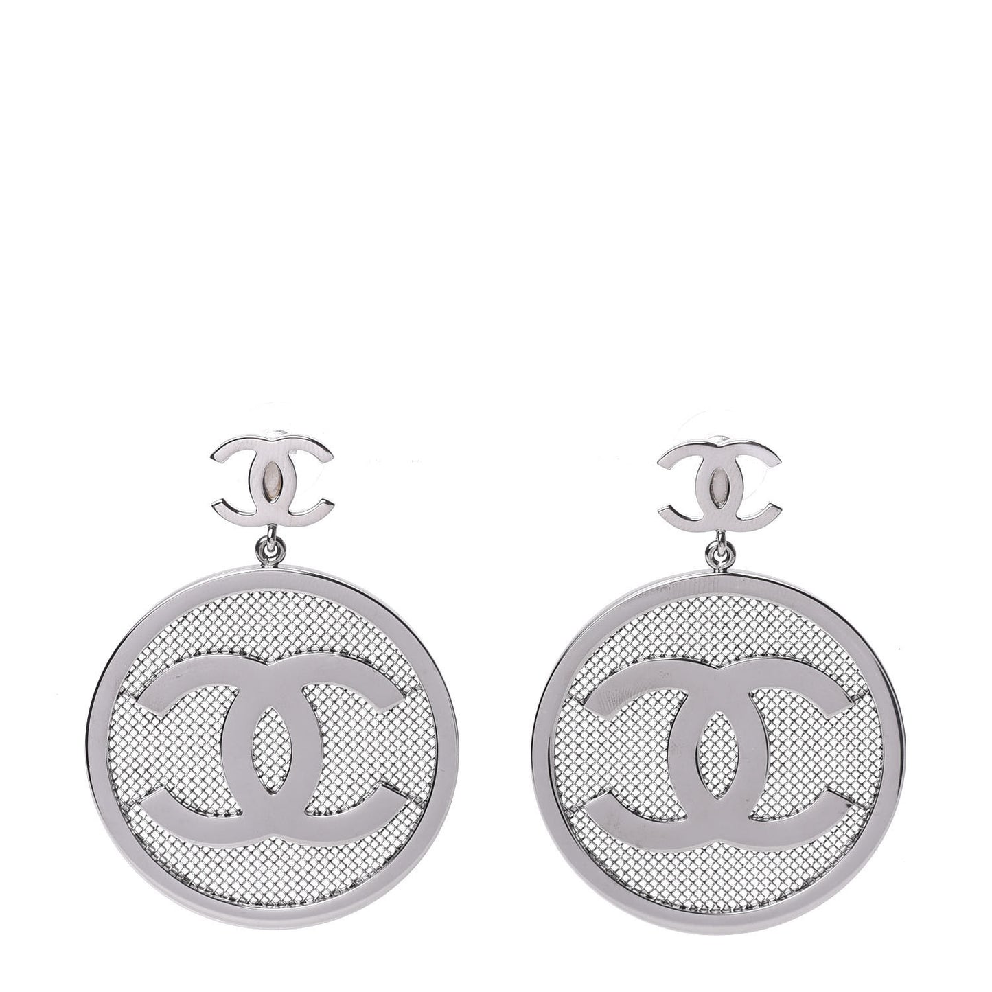 Mesh CC Earrings Ruthenium