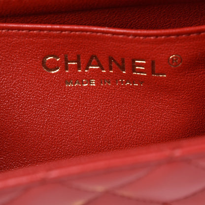 Chanel Lambskin Quilted Mini Rectangular Flap Red 5 of 8