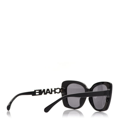 Chanel Acetate Strass Polarized Square Sunglasses 5422-B Black 4 of 7