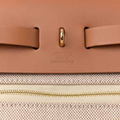 Hermes H Plume Canvas Vache Hunter Circuit 24 Herbag Zip Retourne 31 Orange Mecano Ecru Beige Naturel 7 of 11