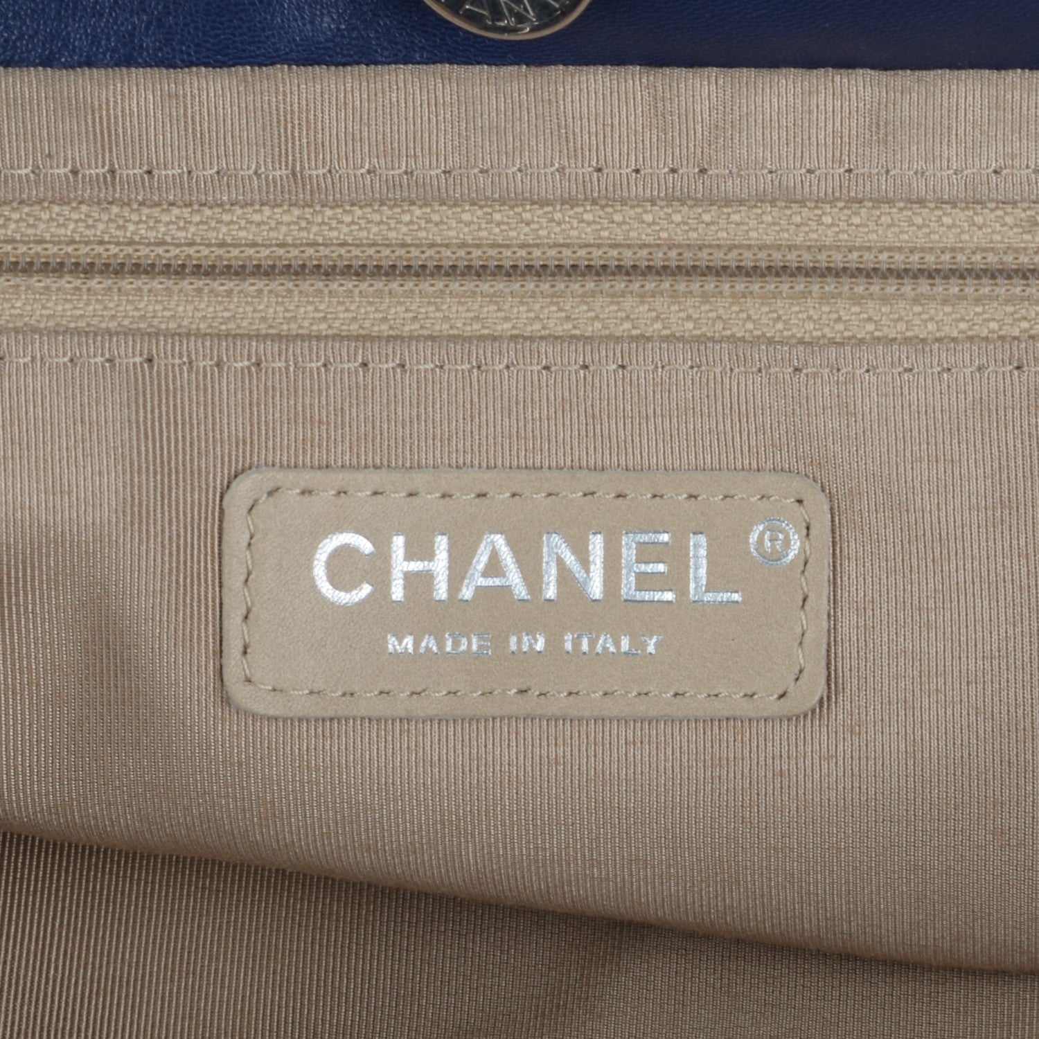 Chanel Lambskin Large Trianon Tote Blue 6 of 7