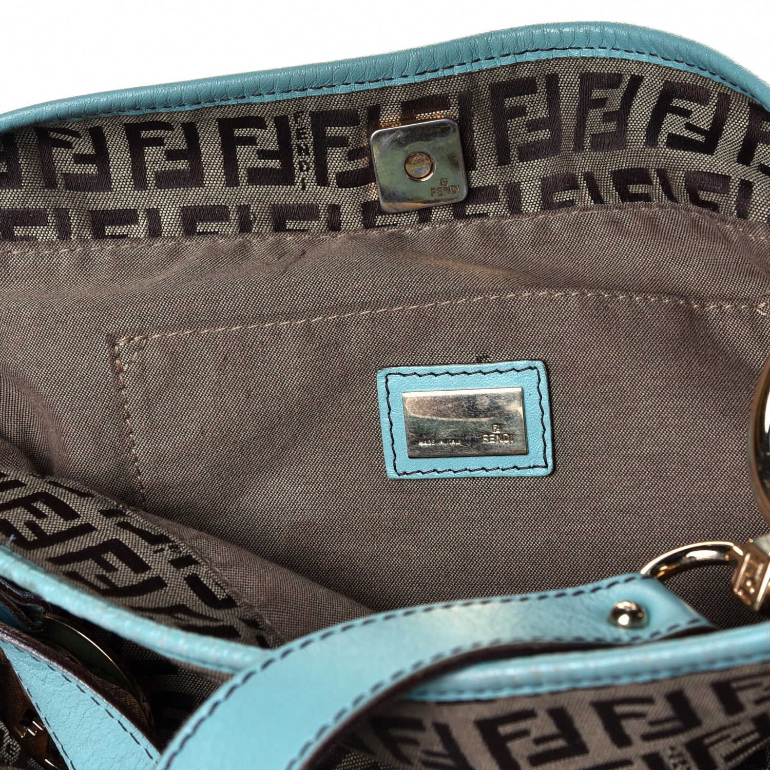 Fendi Zucchino Cuoio Chef Hobo Mogano Panna Laguna 12 of 12