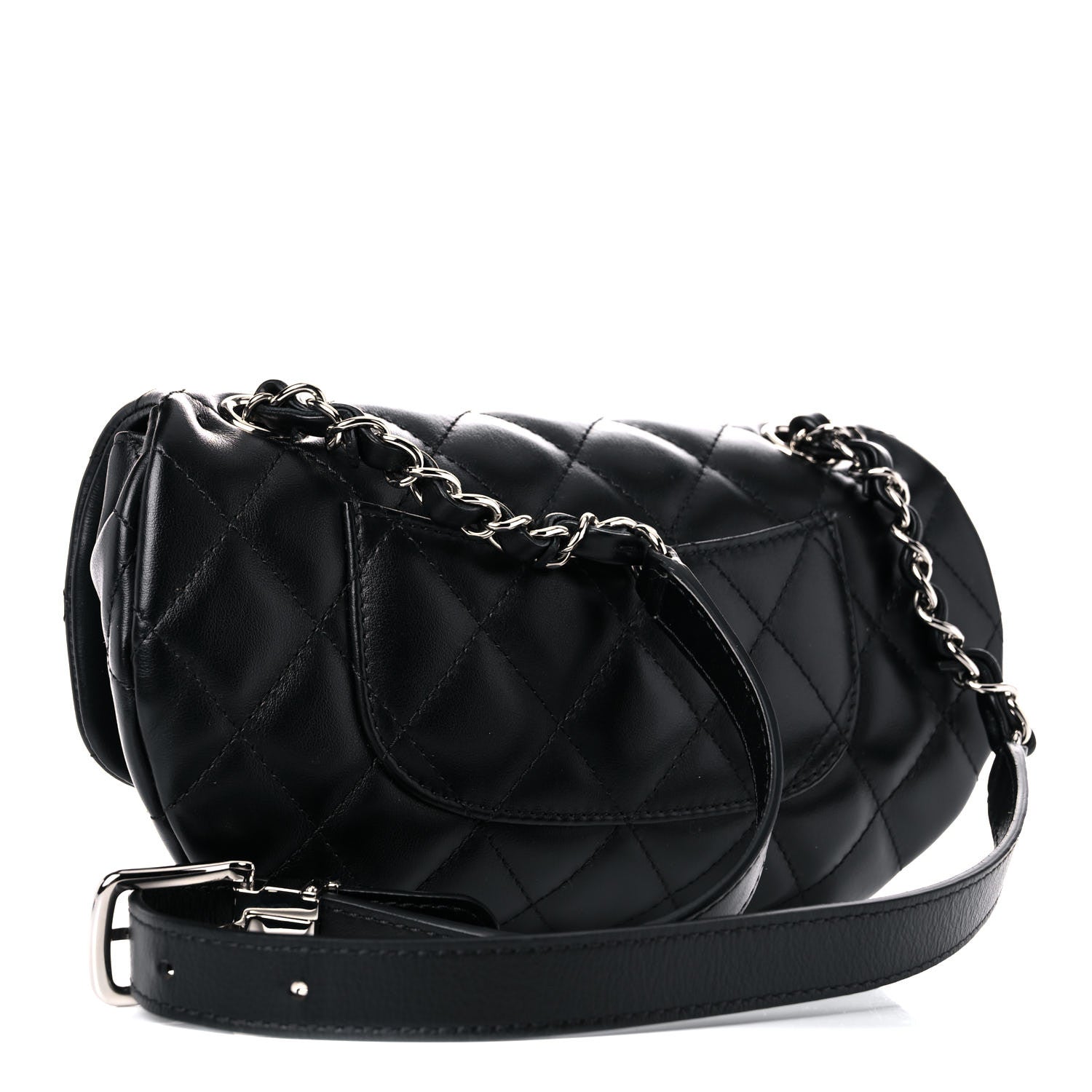 Chanel Calfskin Quilted CC Uniform Flap Belt Bag Black 2 of 10
