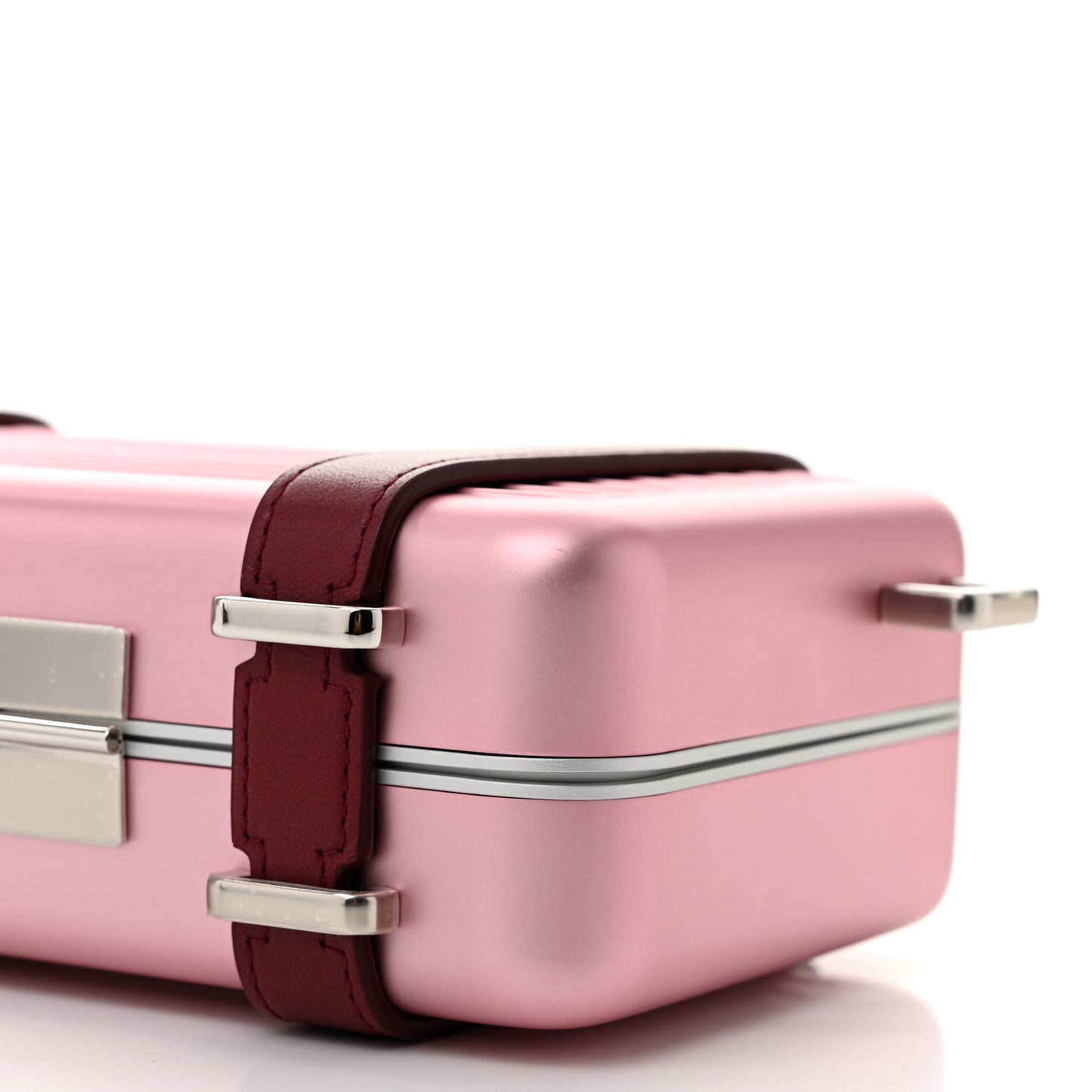 X RIMOWA Aluminum Personal Clutch On Strap Rose