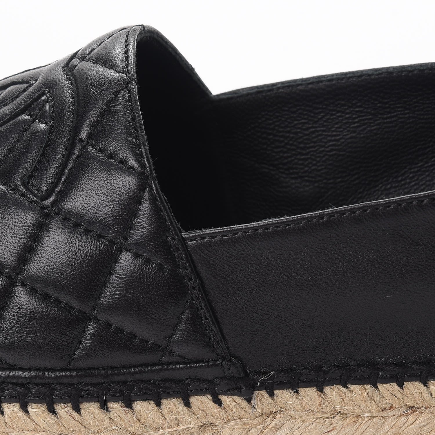 Chanel Lambskin Quilted CC Espadrilles 38 Black 10 of 12