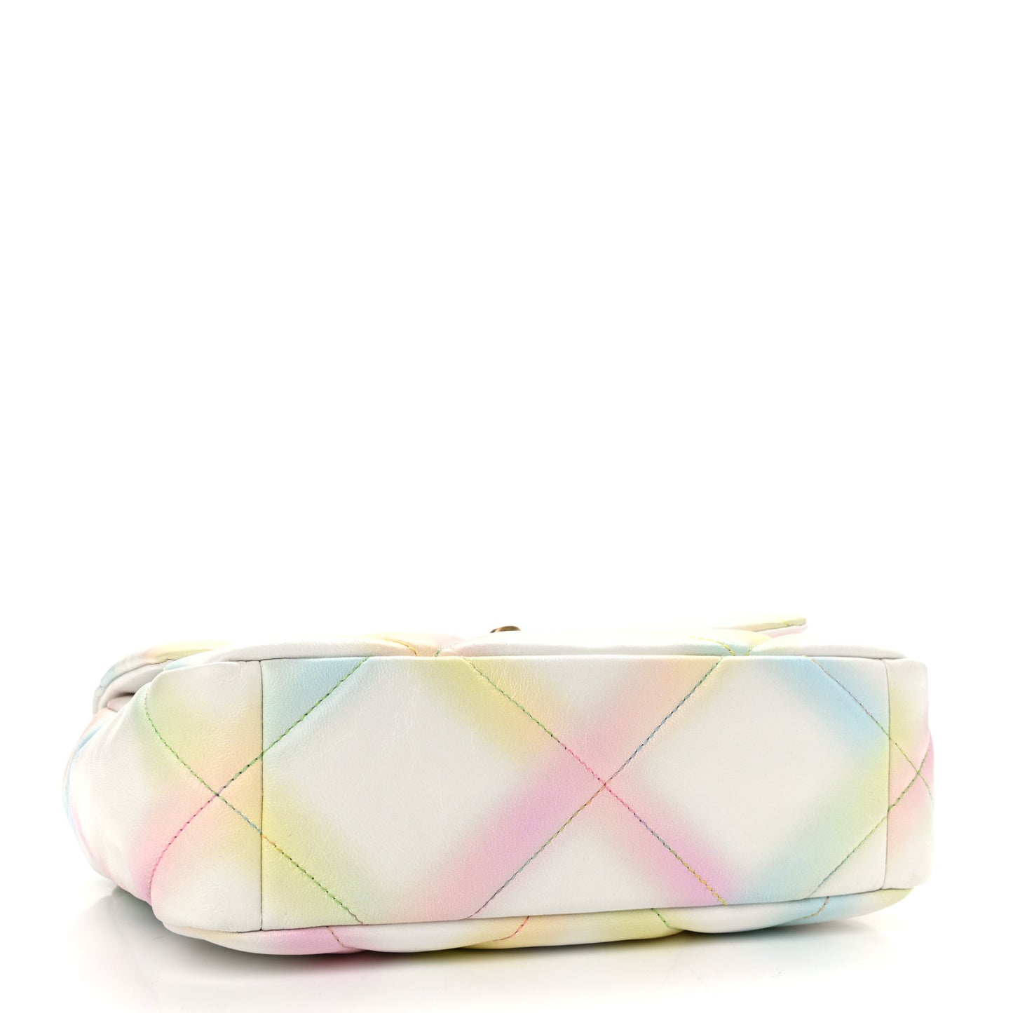 Printed Goatskin Quilted Medium Chanel 19 Flap White Multicolor