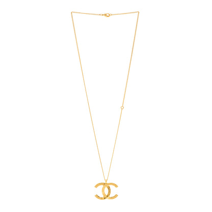 Chanel Metal CC Paris Button Necklace Gold 3 of 6