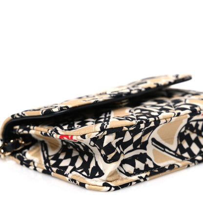 Chanel Canvas Check Flag Printed CC Clutch With Chain Beige Multicolor 9 of 10