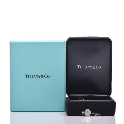 Tiffany 18K White Gold Diamond Mini Modern Keys Round Key Pendant 5 of 5