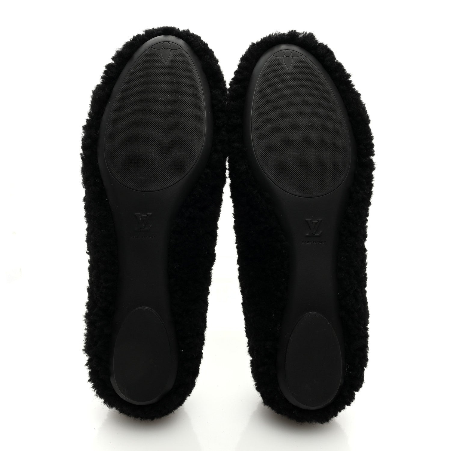 Louis Vuitton Shearling Popi Ballerina Flats 41 Black 5 of 8