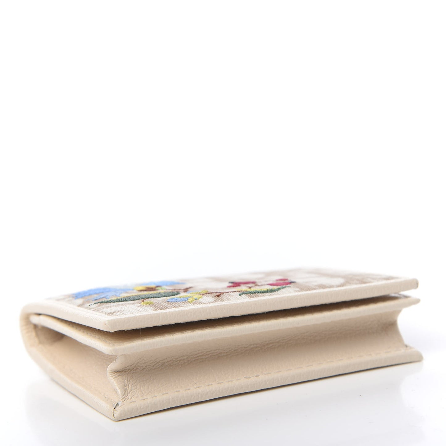 Monogram Vintage Flowers Card Holder Beige