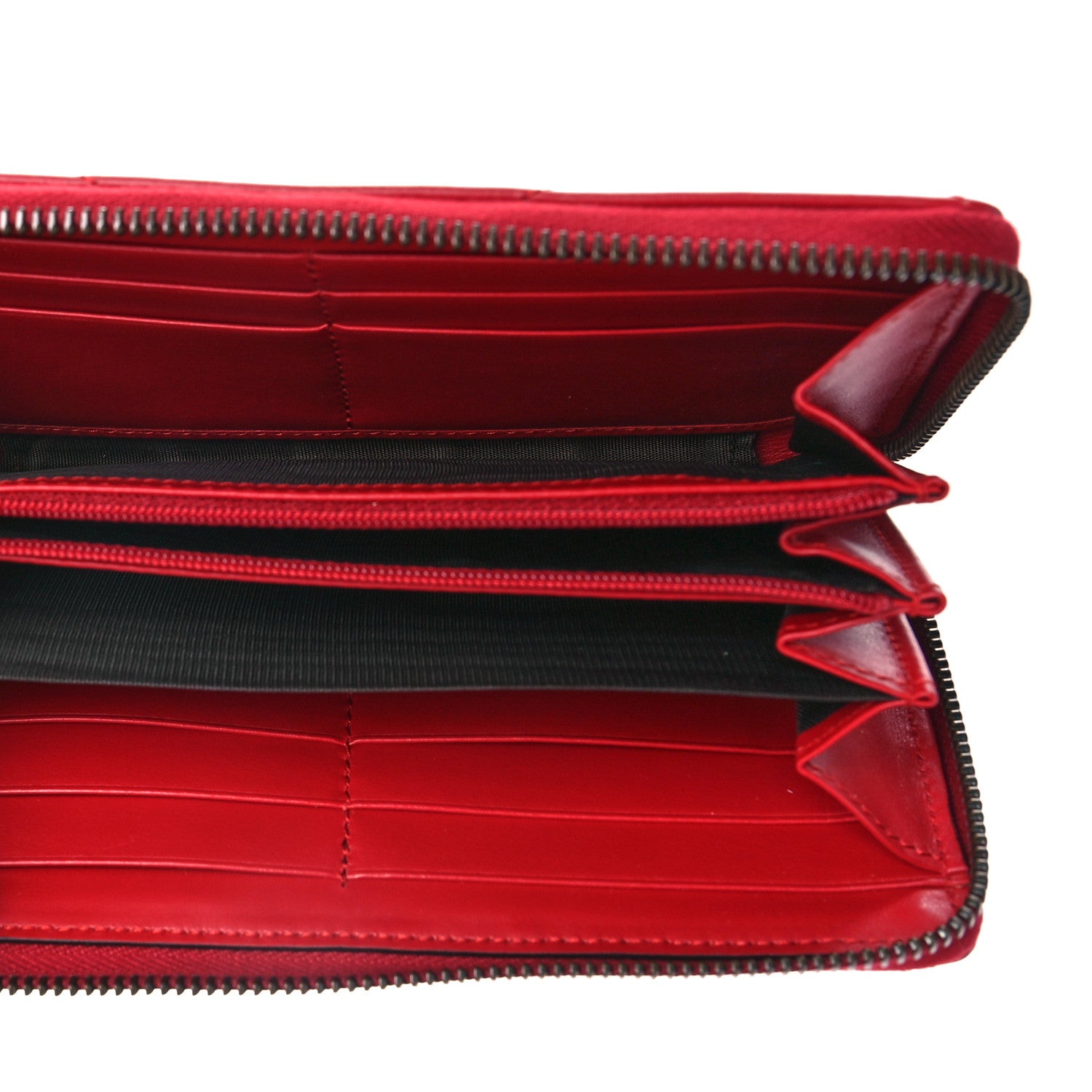 Gucci Calfskin Matelasse GG Marmont Zip Around Wallet Hibiscus Red 5 of 9