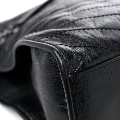 Saint Laurent Crinkled Calfskin Matelasse Monogram Niki Shoulder Bag Black 9 of 13