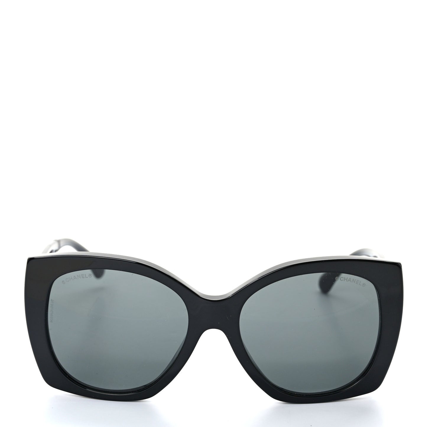 Acetate Square CC Heart Sunglasses 5519 Black