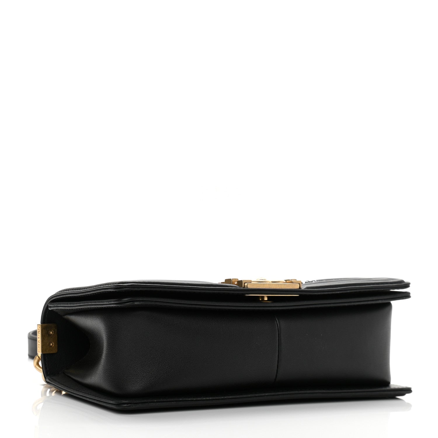 Chanel Calfskin Strass Studded Medium Boy Flap Black Gold 4 of 10
