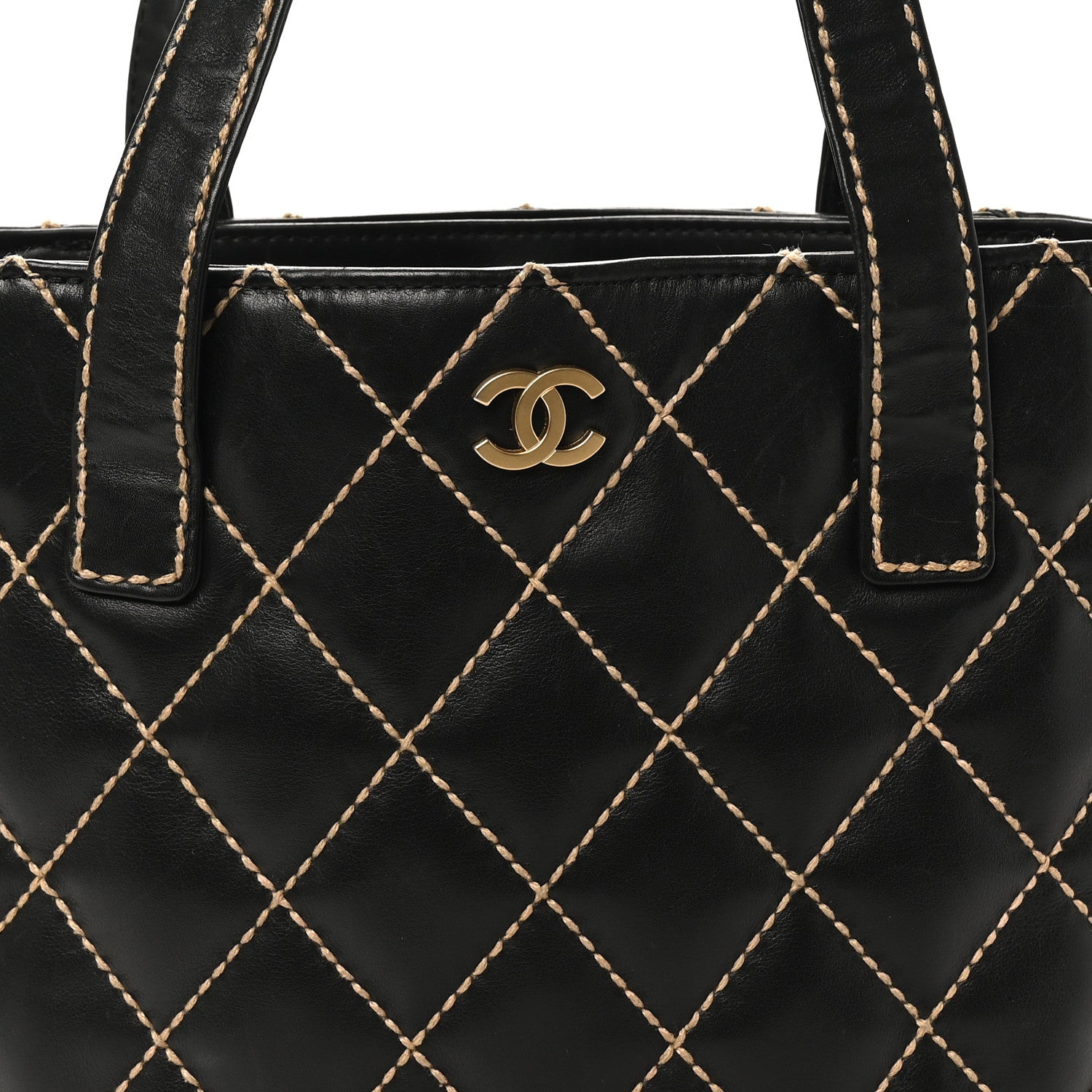 Chanel Calfskin Wild Stitch Tote Black 7 of 9