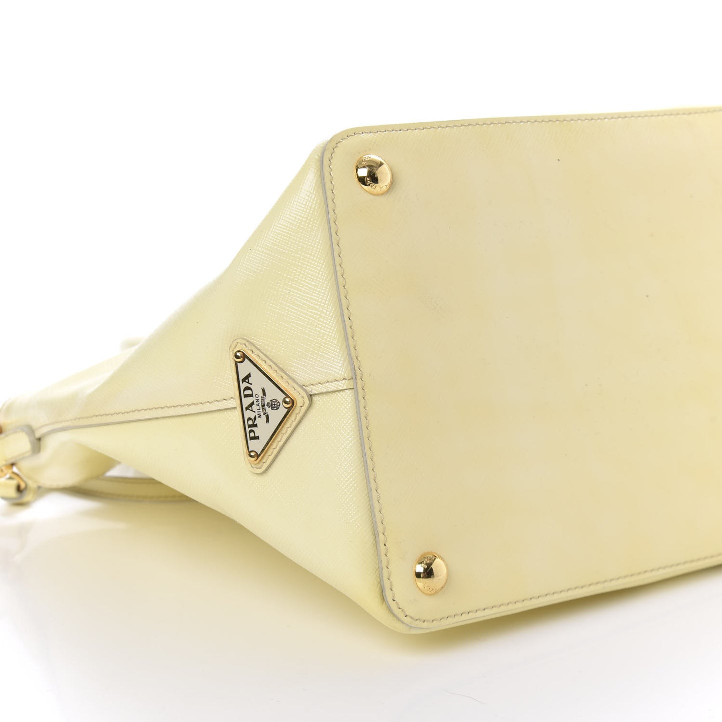 Saffiano Vernice Turn Lock Shopping Tote White