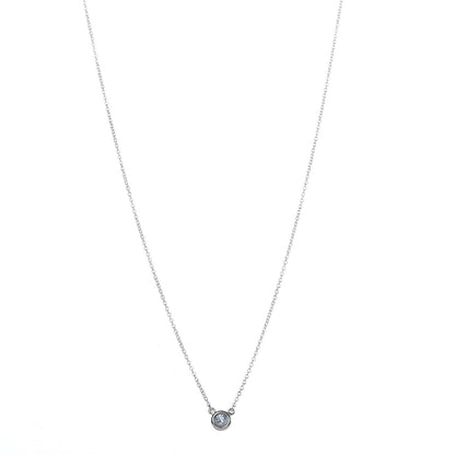 Tiffany Sterling Silver Aquamarine Elsa Peretti Color By The Yard Pendant Necklace 1 of 6