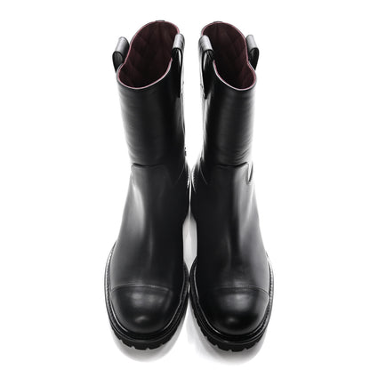 Chanel Calfskin CC Ankle Boots 40.5 Black 5 of 12