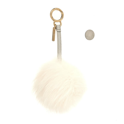Fendi Fox Fur Pom Pom Bag Charm White 2 of 4