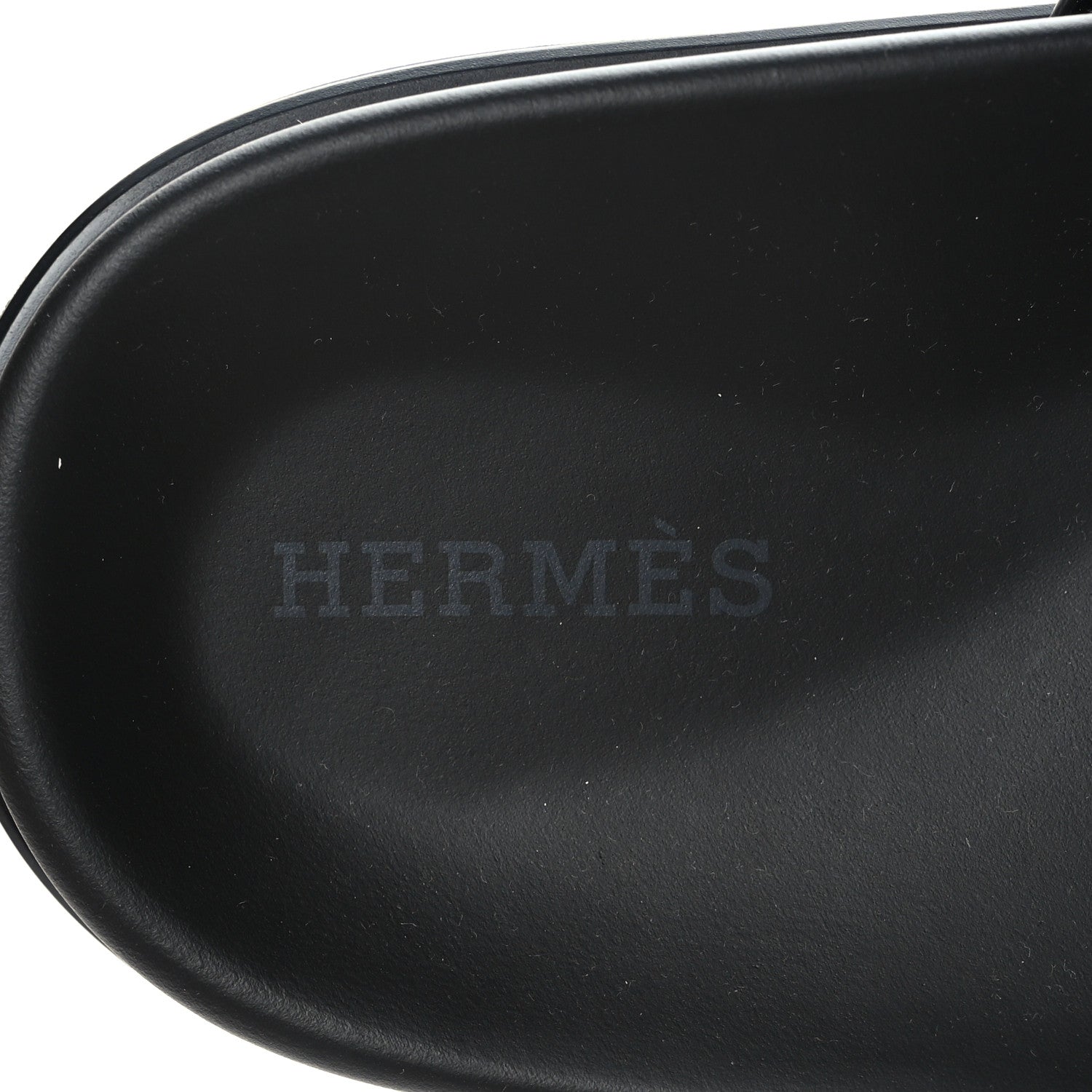 Hermes Calfskin Womens Chypre Sandals 38 Black 7 of 9