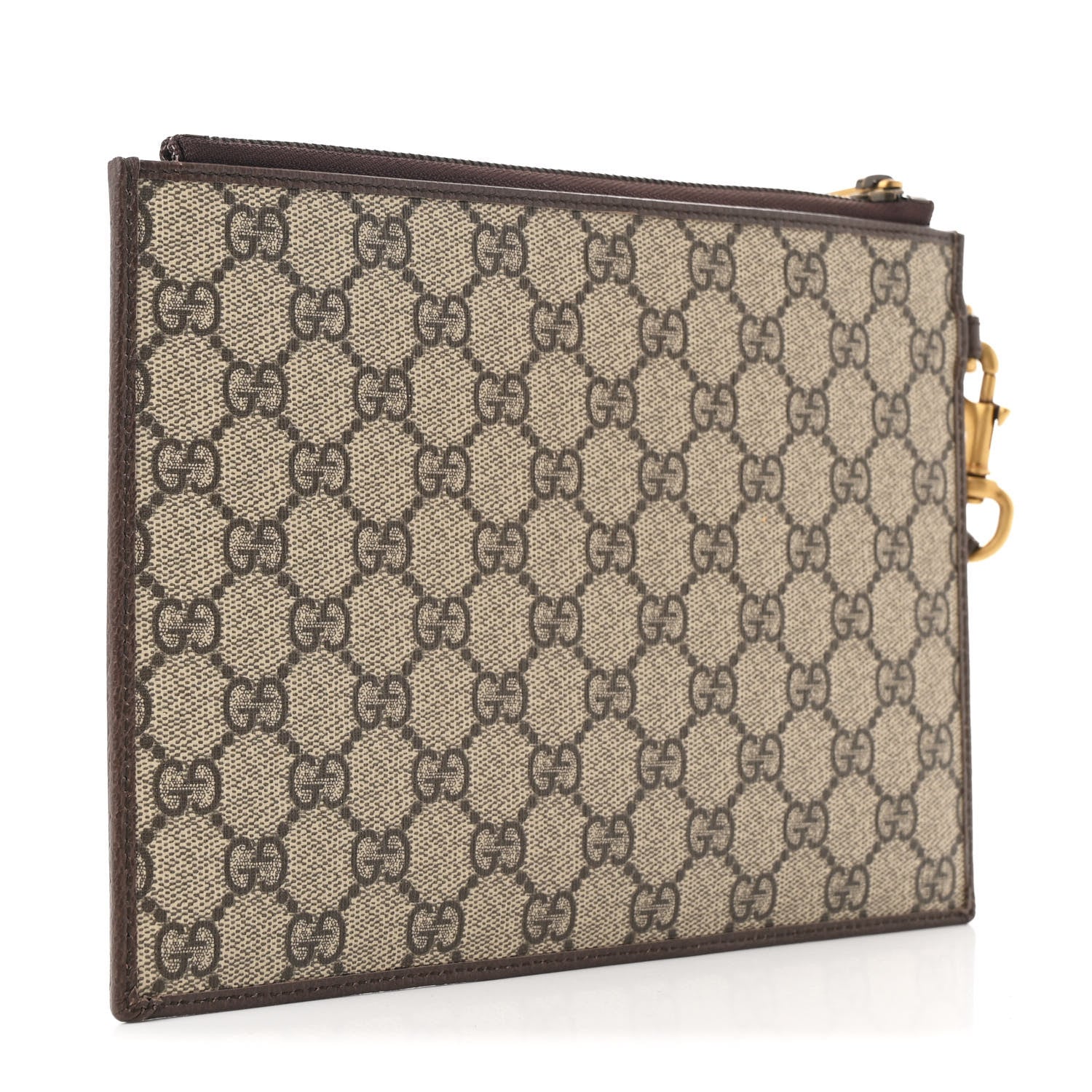 Gucci GG Supreme Monogram Web Ophidia Wristlet Pouch Brown 3 of 8