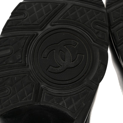 Chanel Lambskin Fabric CC Sneakers 36.5 Black 6 of 9