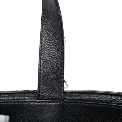 Chanel Calfskin Stitched Large Straight Lines Shopping Tote Black 15 of 18