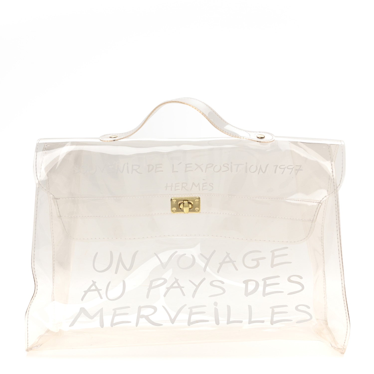 Hermes Vinyl Souvenir De L'Exposition Kelly Transparent 1 of 8