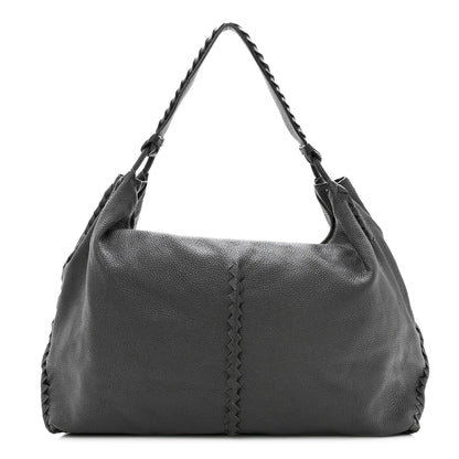 Bottega Veneta Washed Cervo Deerskin Shoulder Bag New Light Grey 1 of 9
