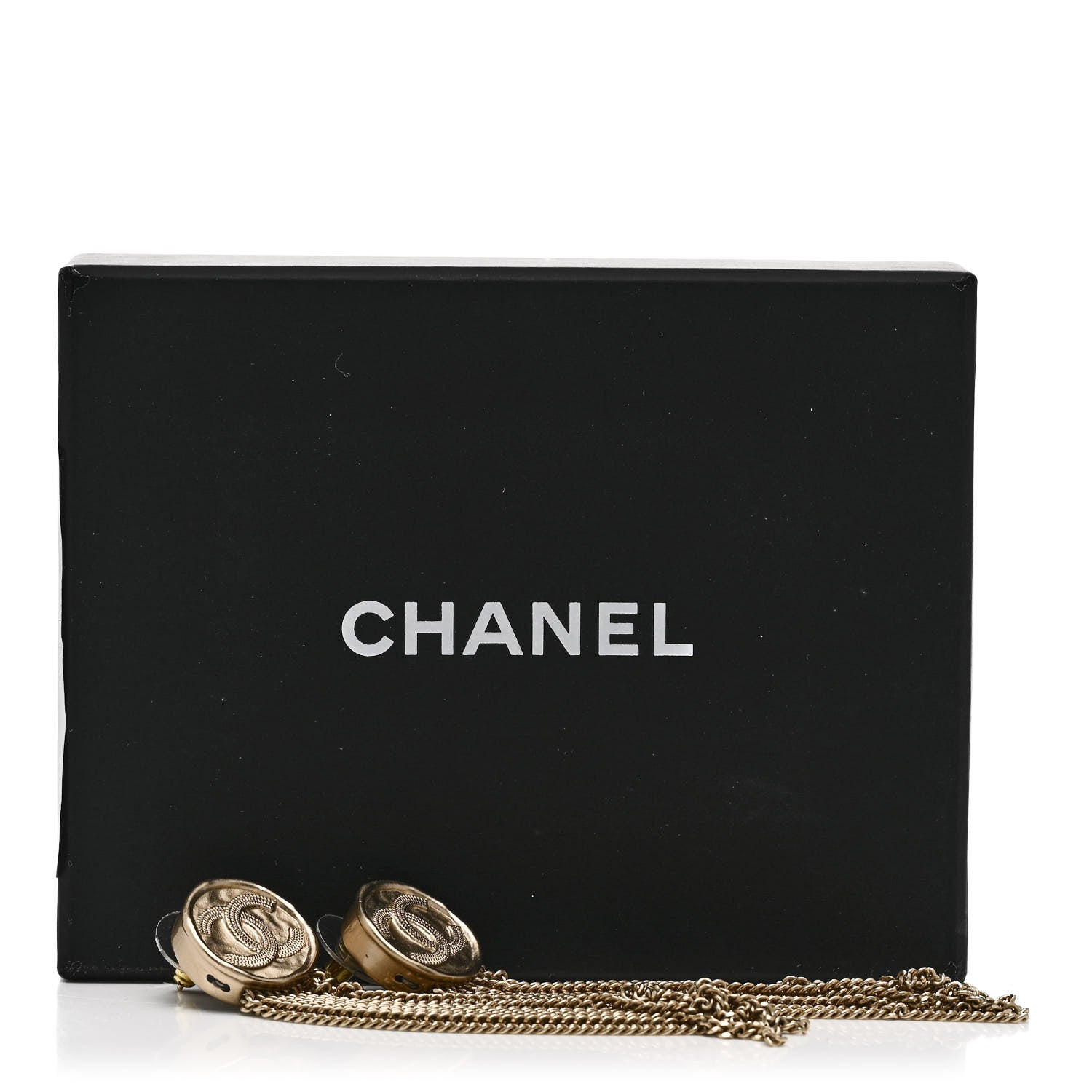 Chanel Metal CC Multi Strand Chain Drop Earrings Gold 5 of 5