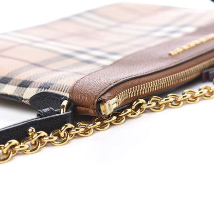 Burberry Haymarket Check Peyton Crossbody Clutch Bag Toffee 12 of 14